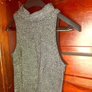 H&M | silver turtleneck Bodysuit